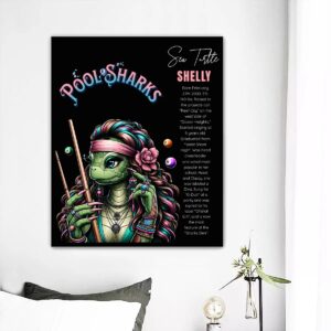 Large Frameless  Pool Sharks/Shelly single-piece mural